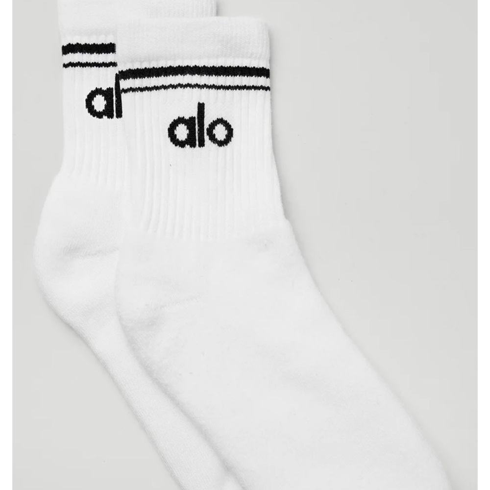 ALO Yoga White and Black Athletic Socks